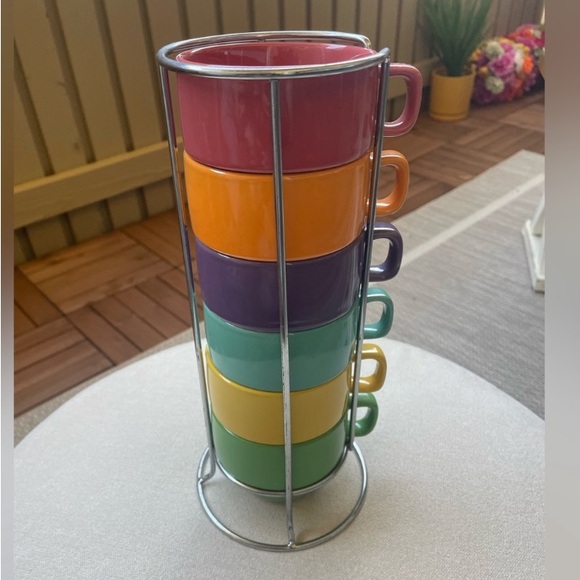 Cost Plus World Market Stacking Coffee Cups - Like New - Picture 2 of 2